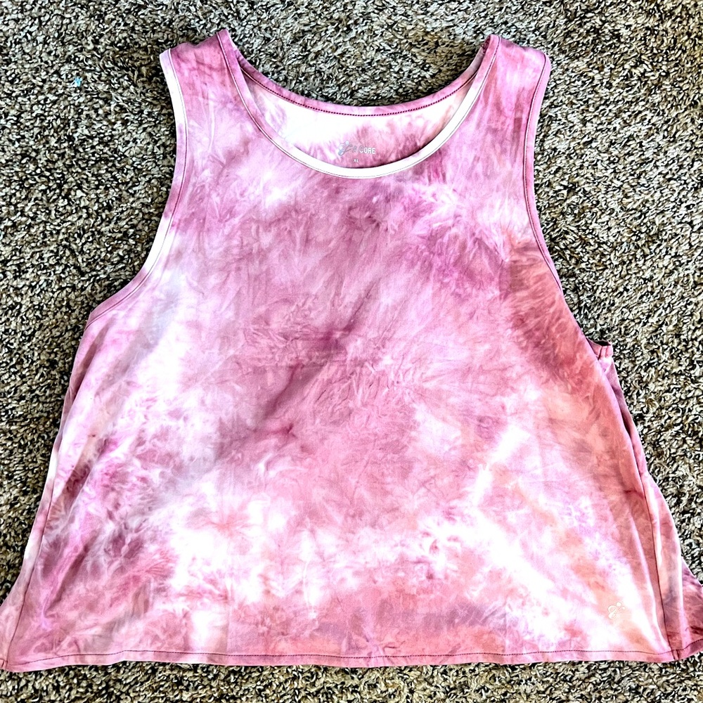 Pink A-core tie dye cropped top XL